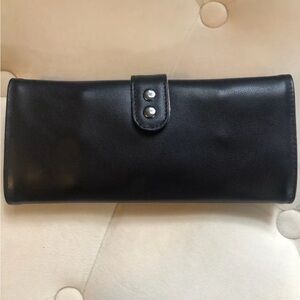 NWOT Travel Jewelry Roll Black Leather